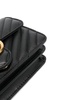 'Love One Mini' Black Crossbody Bag with Love Birds Detail in Chevron Leather Woman
