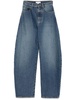 Alaïa Women Barrel-Leg Faded Denim Jeans