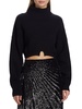 Wool Rib-Knit Turtleneck Crop Sweater