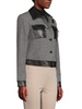 Houndstooth Faux Leather Trim Jacket