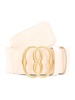 Logo Reversible Croc Embossed Leather Belt