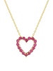 14K Yellow Gold & Ruby Heart Pendant Necklace