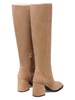 Nola 75MM Block Heel Suede Knee High Boots