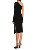 One Shoulder Knit Midi Sheath Dress