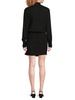 Tie Neck Silk Blouson Minidress