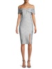 Jacquard Off Shoulder Sheath Dress