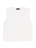 Sleeveless Cotton-Blend Crop Shell Top