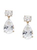 14K Yellow Gold & White Topaz Drop Earrings