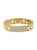18K Gold Plated Stainless Steel Cubic Zirconia ID Bracelet
