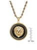 18K Goldplated & Simulated Diamond Lion Greek Key Mount Pendant Necklace