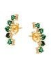 14K Yellow Gold & Emerald Leaf Drop Earrings