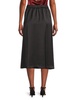Solid A-line Midi Skirt