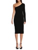 One Shoulder Knit Midi Sheath Dress