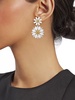 Luxe 18K Goldplated & Crystal Flower Drop Earrings