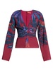 Karavi Plunging Print Blouse