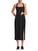Squareneck Front Slit Midi Dress