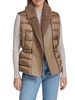 Faux-Shearling Double-Breasted Puffer Vest