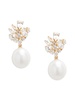 ​14K Yellow Gold, 9MM Pearl & Sapphire Drop Earrings