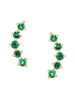 14K Yellow Gold & Emerald Leaf Drop Earrings