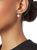 14K Yellow Gold, 8MM Freshwater Pearl, London Blue Topaz & Diamond Drop Earrings