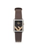Run Away Stainless Steel & Leather Strap Watch/22.5MM