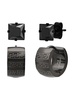 Set of 2 Black IP Stainless Steel & Cubic Zirconia Earrings