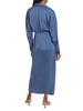 Aurora Draped Front Slit Midi Dress