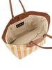 Stripe Leather Trim Tote