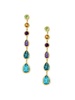 14K Yellow Gold & Multi Stone Drop Earrings