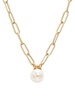 Bianca 18K Goldplated & Faux Pearl Paperclip Necklace