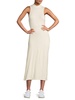 Well Traveled Rib-Knit Mockneck Midi Dress