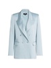 Hammered Satin Double-Breasted Blazer