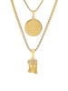 Stainless Steel & Simulated Diamond Layered Pendant Necklace