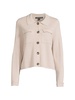 Collared Merino Wool Blend Cardigan