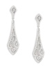 White Rhodium Plated & Cubic Zirconia Drop Earrings