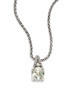 Green Amethyst, Sterling Silver & 18K Yellow Gold Square Pendant Necklace
