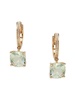 14K Yellow Gold, Diamond & Green Amethyst Earrings