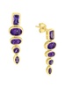 14K Yellow Gold & Amethyst Drop Earrings