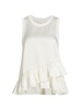 Luisa Ruffled Silk Charmeuse Top