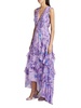 Senora Palm Ruffled High-Low Gown