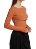 Cropped Ribbed Knit Sweater