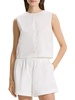 Sleeveless Cotton-Blend Crop Shell Top
