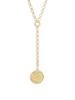 14K Yellow Gold Snake Coin Lariat Necklace