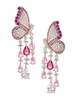 The Luxe Painted Lady 18K Goldplated & Cubic Zirconia Butterfly Chandelier Earrings