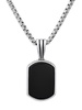 Sterling Silver & Onyx Reversible Dog Tag Pendant Necklace