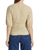 Stretch Seersucker Puff Sleeve Top