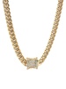 18K Gold Plated Stainless Steel & Simulated Diamond Miami Cuban Chain Necklace