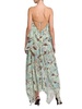 Asymmetric Floral Silk Dress