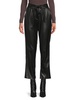 Belted Faux Leather Ankle Pants