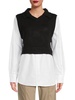 2-Piece Shirt & Cropped Vest Set